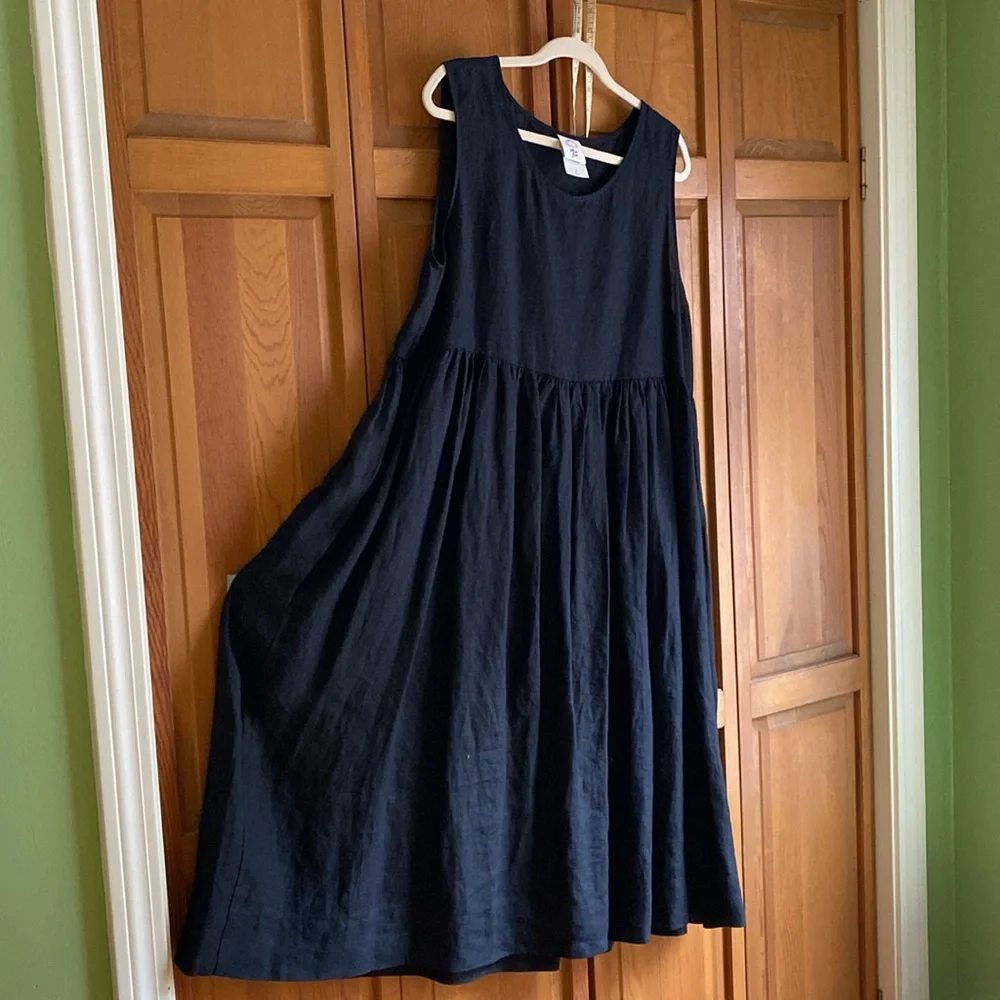 Son de Flore Black Linen Dress - Picture 5 of 6